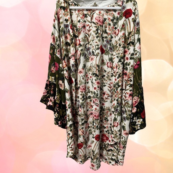 BOHO Crepe Open Sleeve Kimono Cardigan for Summer- very roomy - Picture 1 of 6